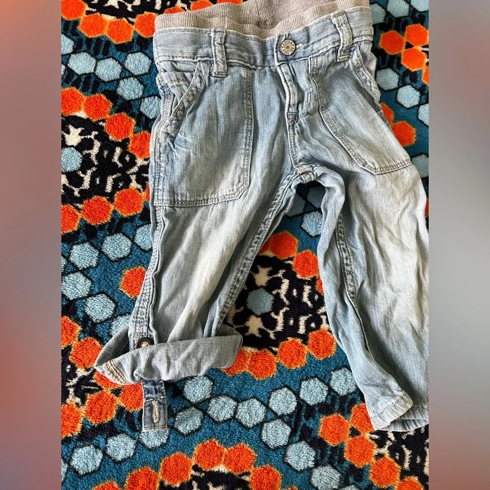 Gap Pull On Denim Lightweight jeans baby boy  -roll up bottoms